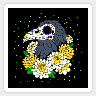 November's' Mums & Crow Skull Magnet